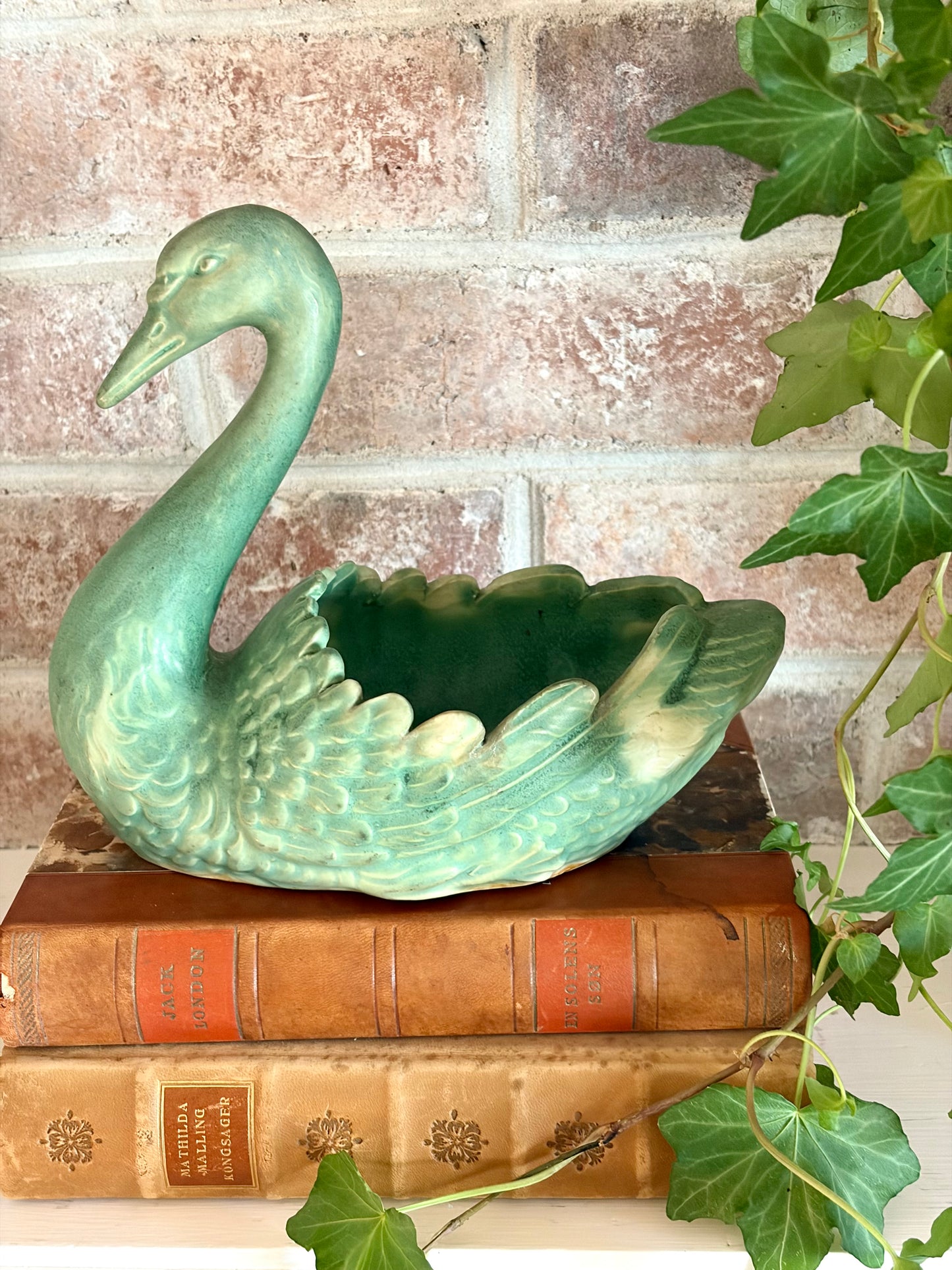 Vintage MCM Ceramic Swan Planter