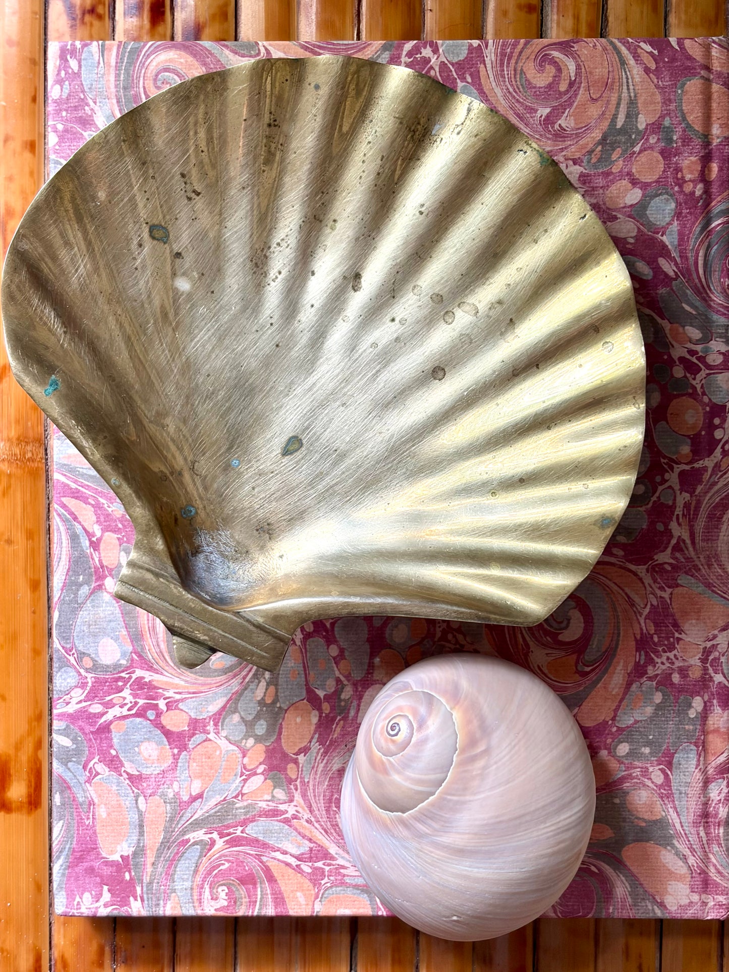 Vintage Footed Brass Shell