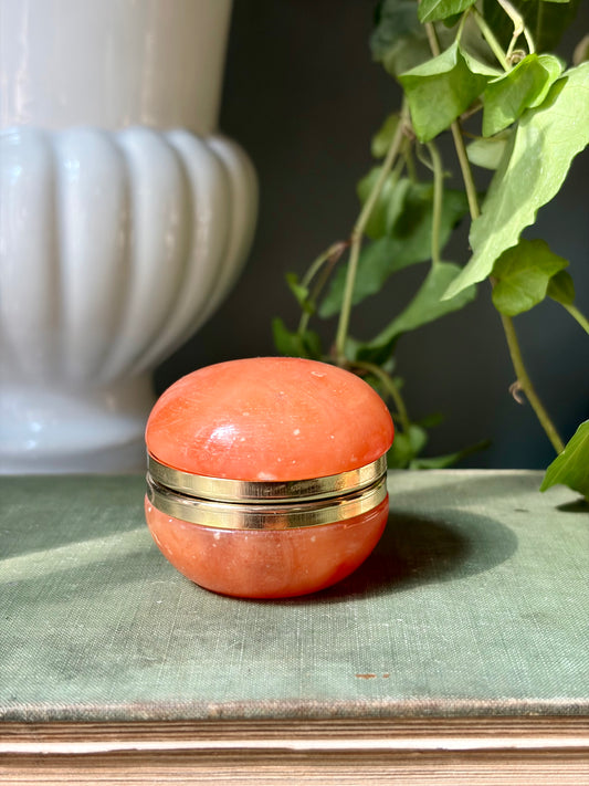 Vintage Coral Alabaster Box