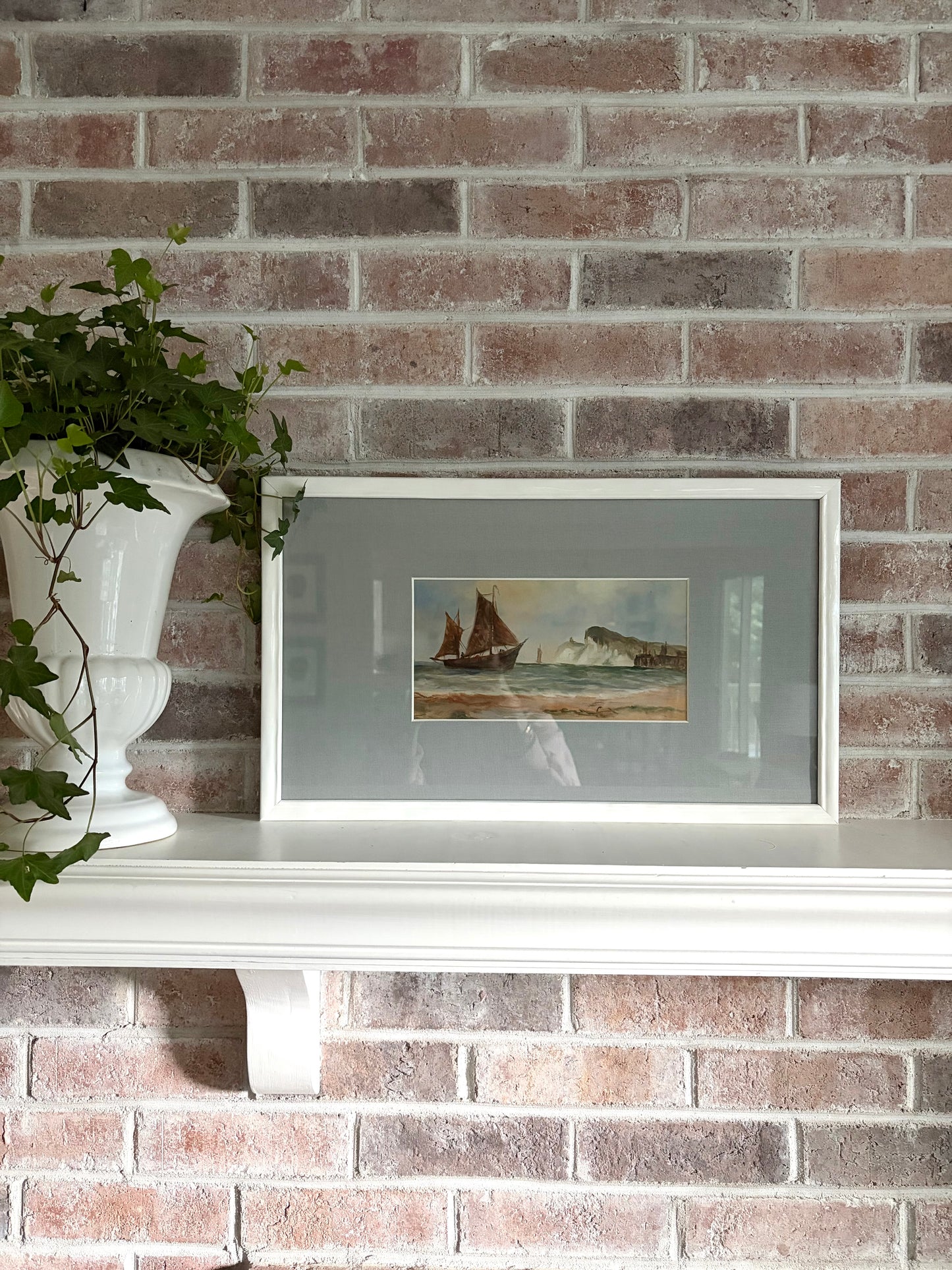 Framed Vintage Ship Painting