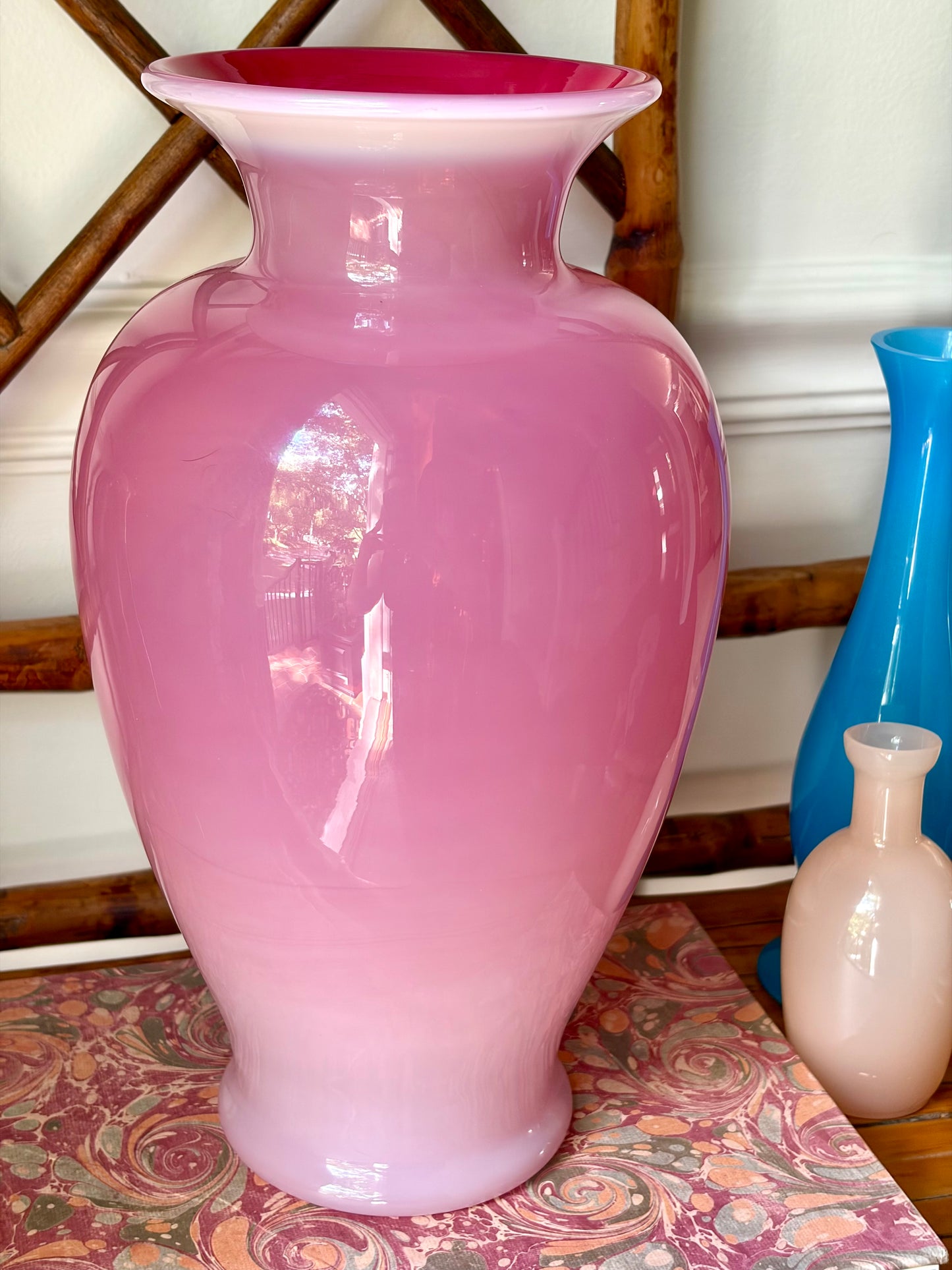 Vintage Pink Opaline Vase