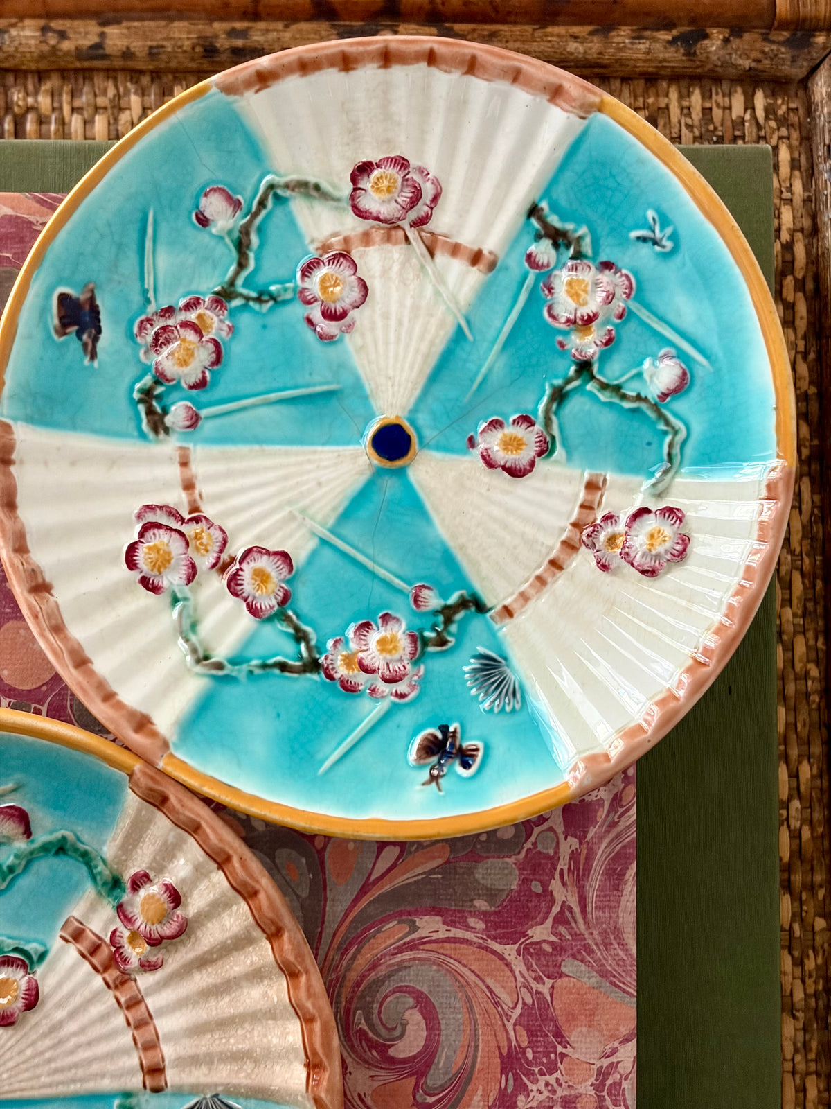 Pair of Antique Wedgewood Majolica Plates