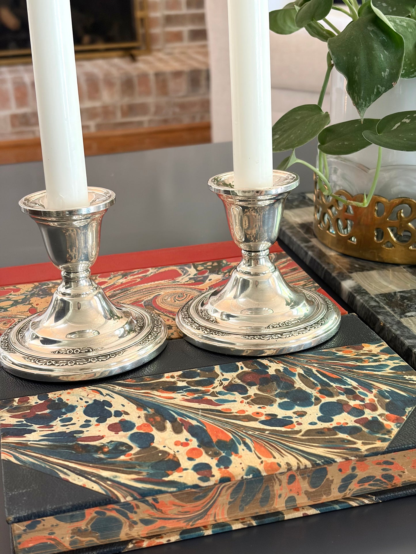 Vintage Weighted Sterling Candlesticks