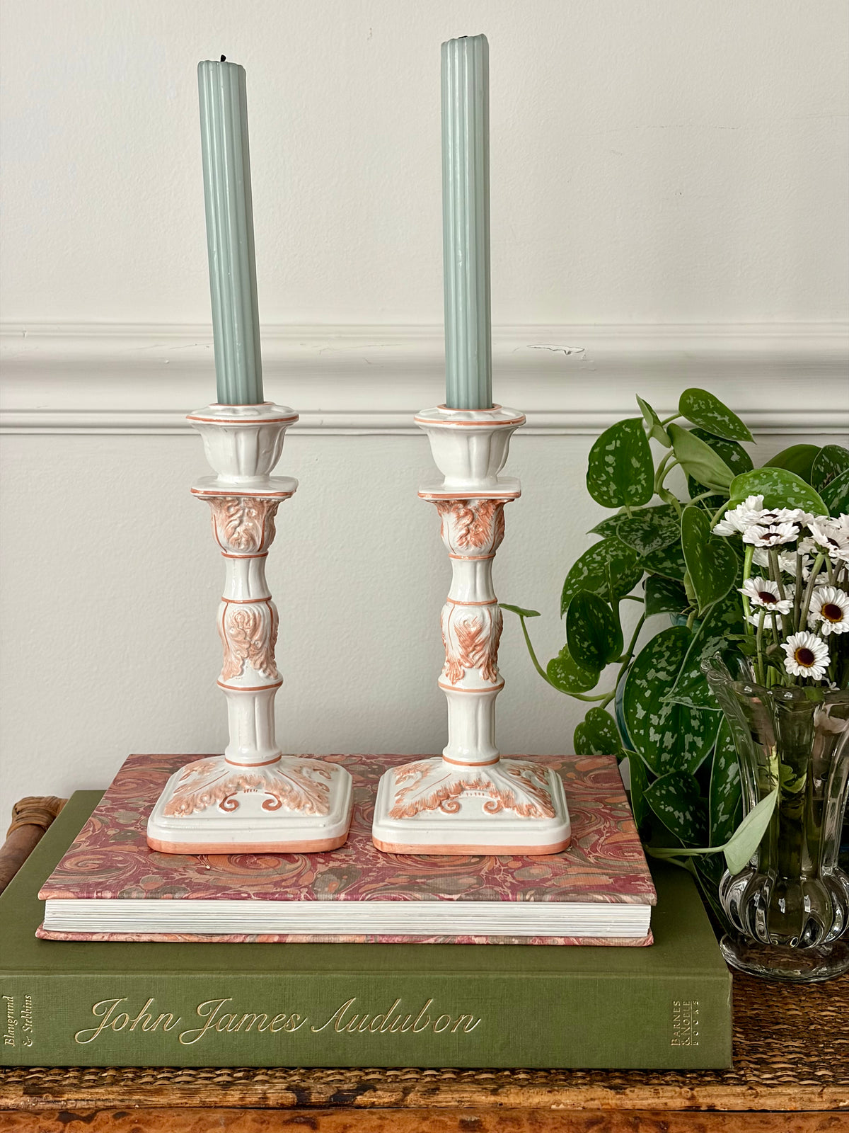 Vintage Italian Porcelain Candleholders