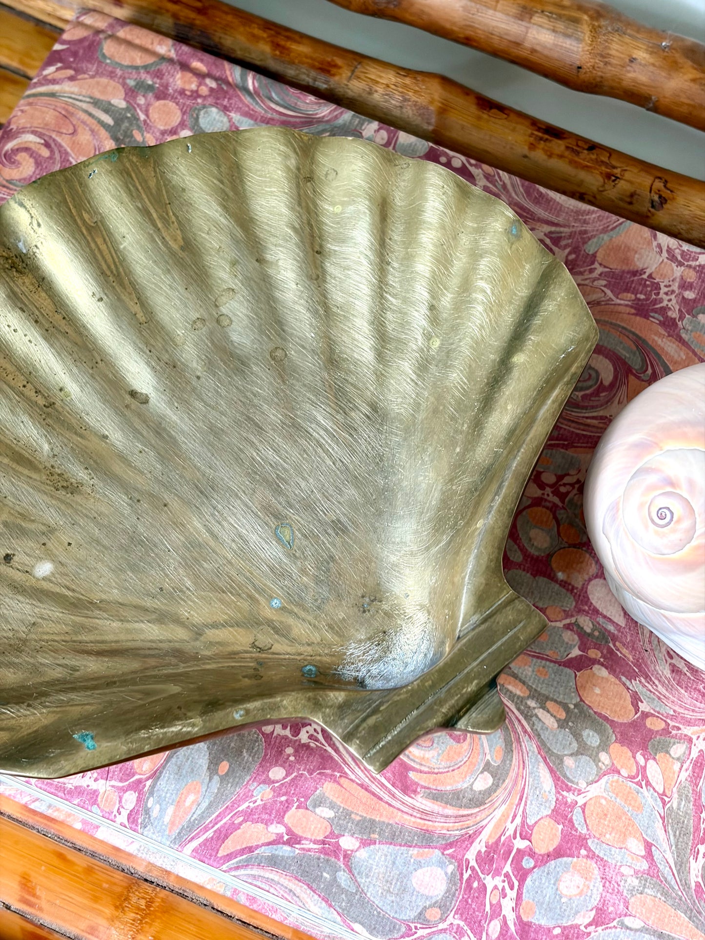 Vintage Footed Brass Shell