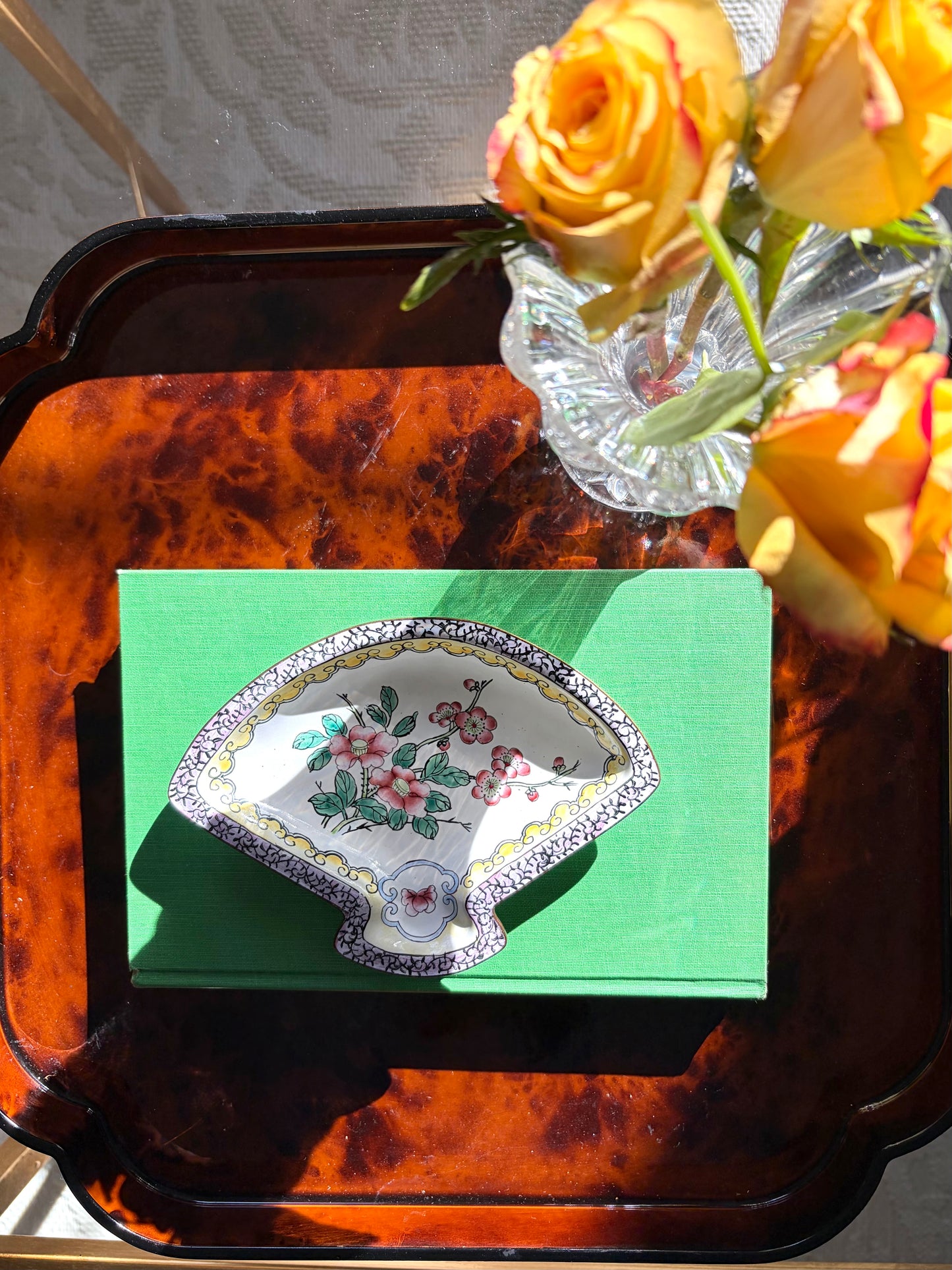 Vintage Enamel Fan Dish