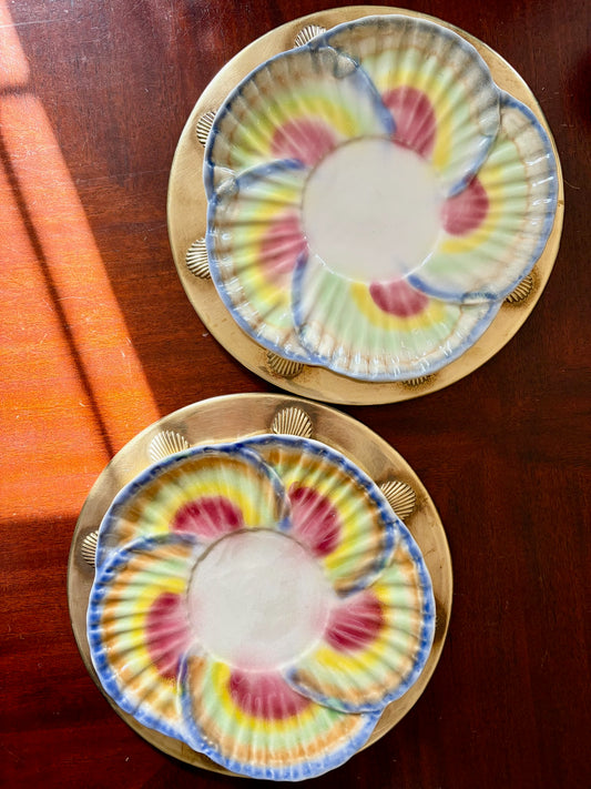 Vintage Pair of Medes Caldas Majolica Plates